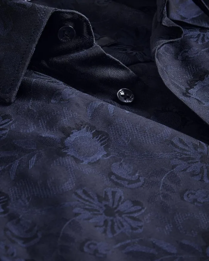 Floral Jacquard Shirt Navy Men Ted Baker Clothing Floral Jacquard Shirt Navy Men Ted Baker Clothing