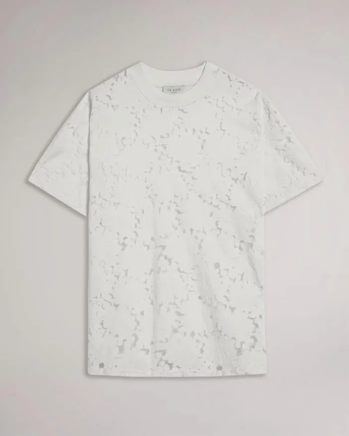 Floral Lace Relaxed TShirt White Women Ted Baker Clothing
