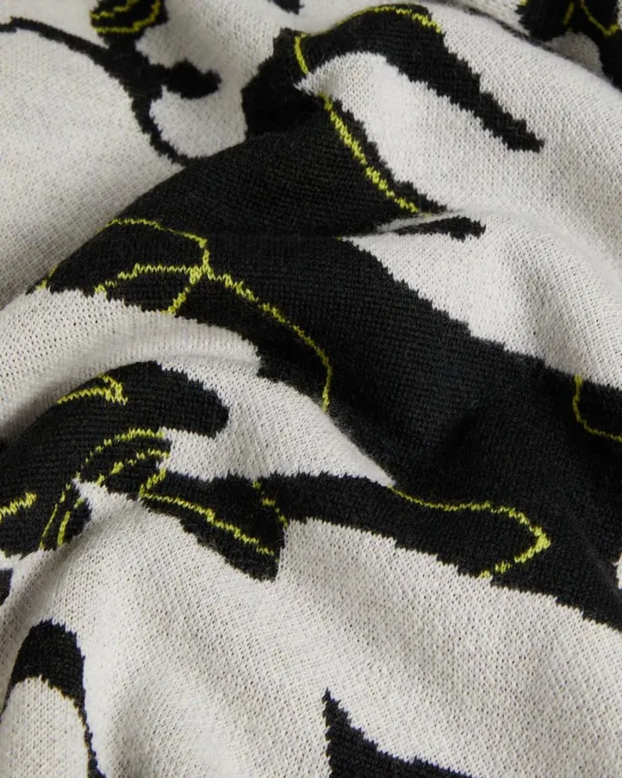 Floral Merino Wool Jumper Black Men Ted Baker Clothing