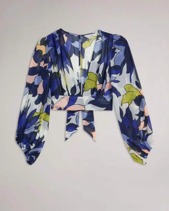 Floral Plunge Neck Beach Top Natural Women Ted Baker Clothing