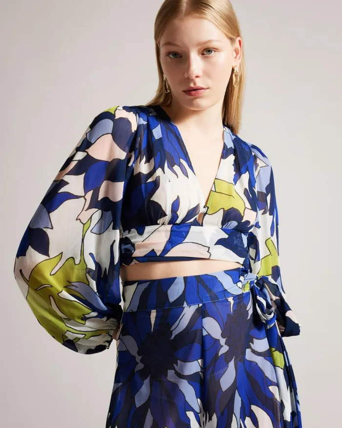 Floral Plunge Neck Beach Top Natural Women Ted Baker Clothing Floral Plunge Neck Beach Top Natural Women Ted Baker Clothing