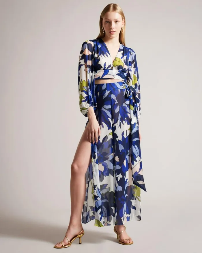 Floral Plunge Neck Beach Top Natural Women Ted Baker Clothing Floral Plunge Neck Beach Top Natural Women Ted Baker Clothing