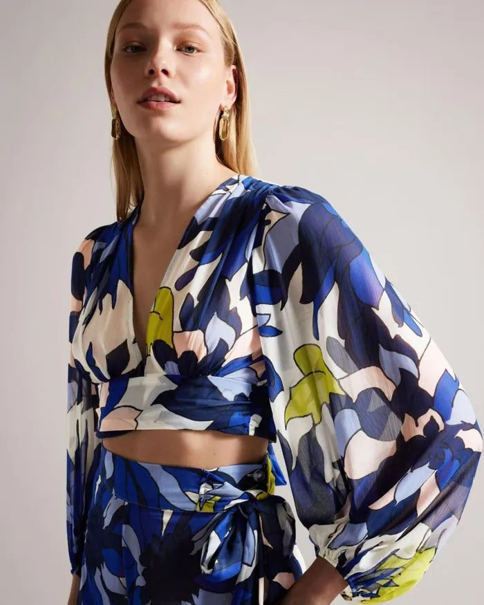 Floral Plunge Neck Beach Top Natural Women Ted Baker Clothing Floral Plunge Neck Beach Top Natural Women Ted Baker Clothing