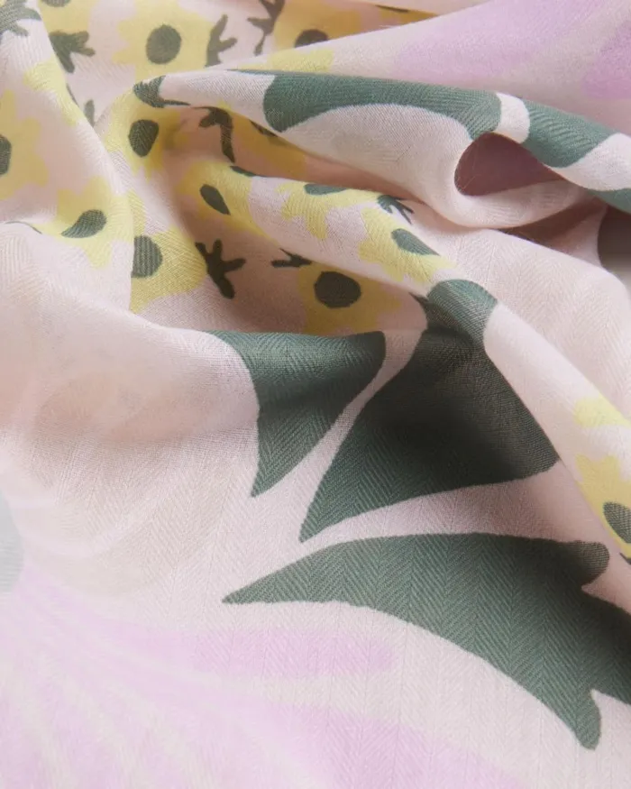 Floral Print Satin Scarf Pale Pink Women Ted Baker Scarves Floral Print Satin Scarf Pale Pink Women Ted Baker Scarves