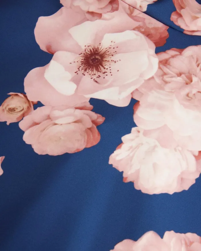 Floral Print Skater Dress Dark Blue Women Ted Baker Dresses Floral Print Skater Dress Dark Blue Women Ted Baker Dresses