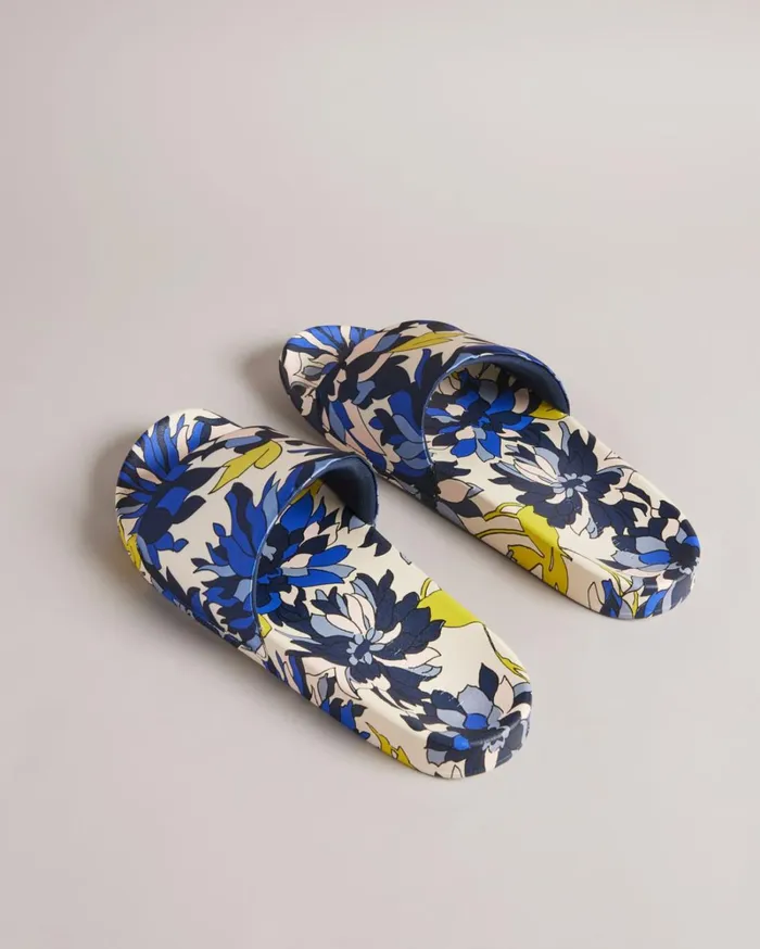 Floral Print Sliders Navy Women Ted Baker Sandals and Sliders