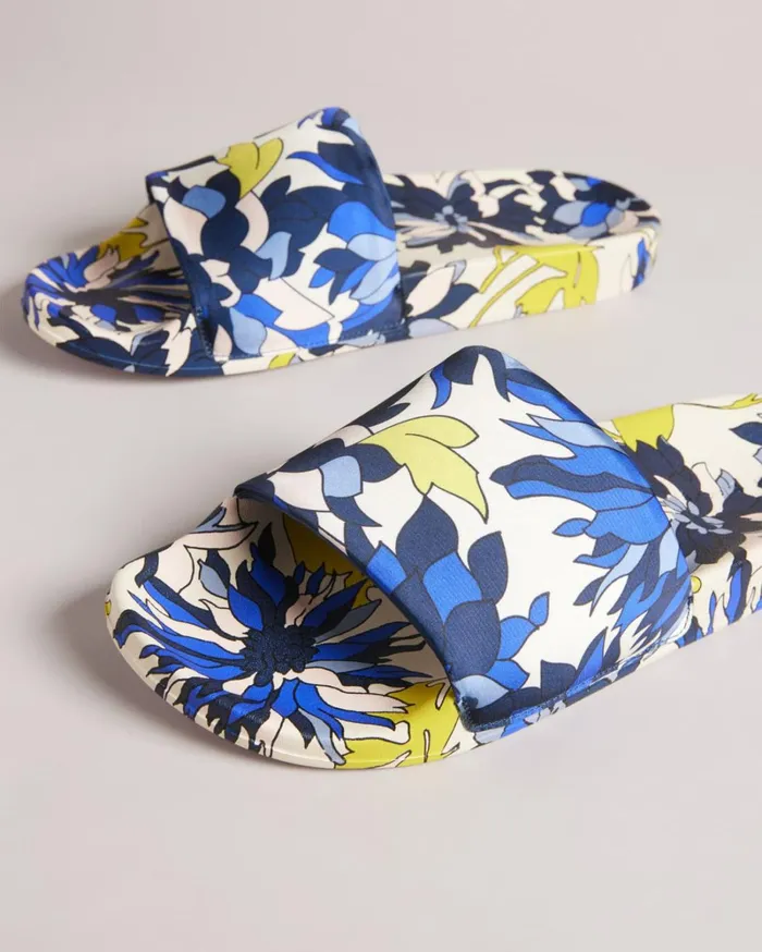 Floral Print Sliders Navy Women Ted Baker Sandals and Sliders Floral Print Sliders Navy Women Ted Baker Sandals and Sliders