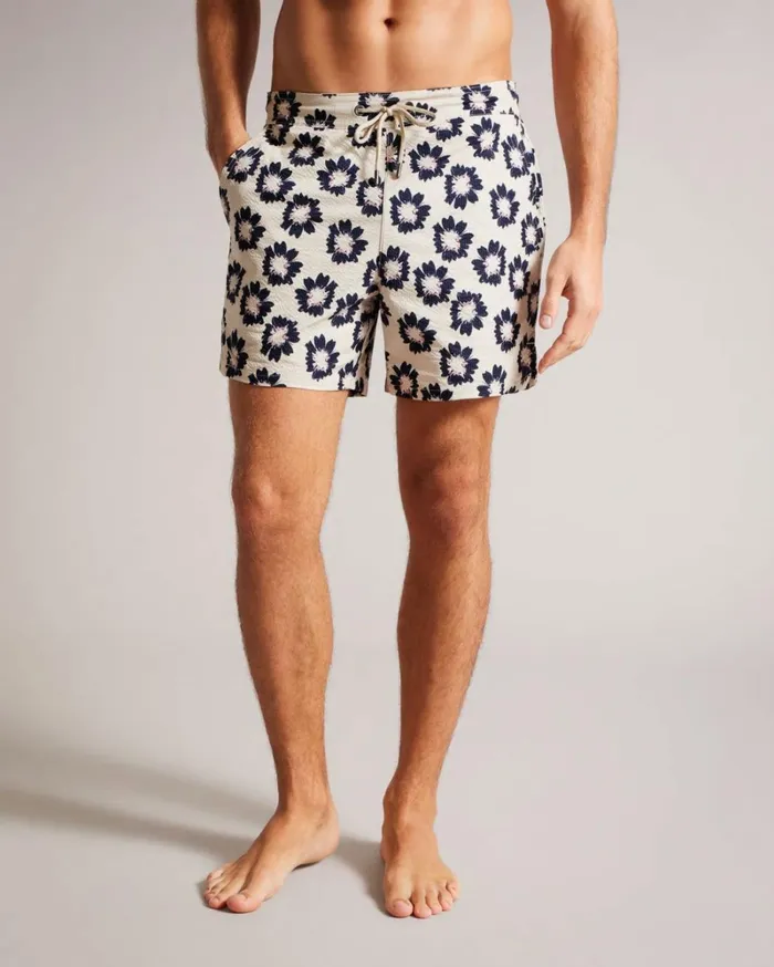 Floral Print Swim Shorts Stone Men Ted Baker Clothing