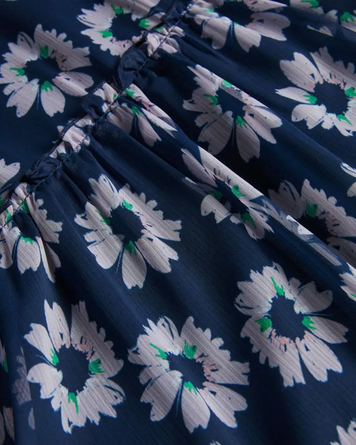 Floral Print Tiered Midi Dress Dark Navy Women Ted Baker Clothing