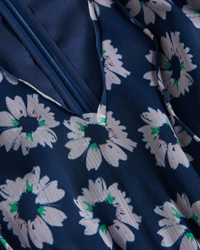 Floral Print Tiered Midi Dress Dark Navy Women Ted Baker Clothing