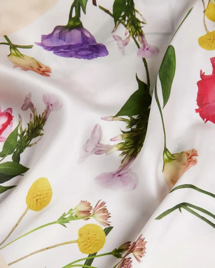 Floral Printed Long Scarf Ecru Women Ted Baker Scarves