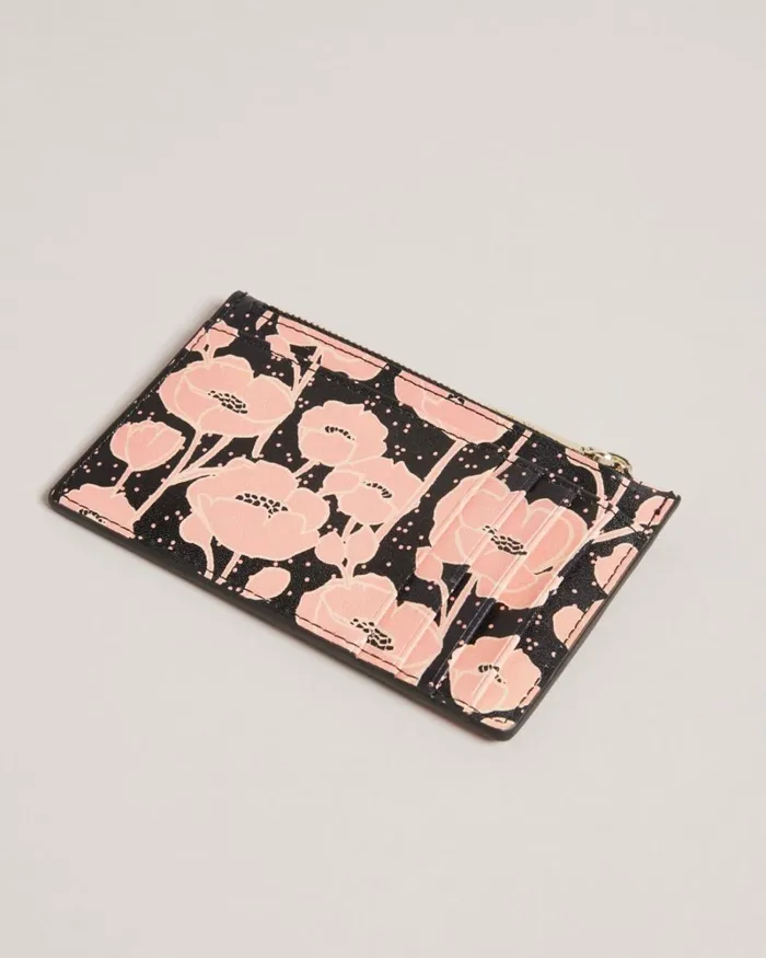Floral Printed Zip Card Holder Black Women Ted Baker Wallets and Card Holders Floral Printed Zip Card Holder Black Women Ted Baker Wallets and Card Holders
