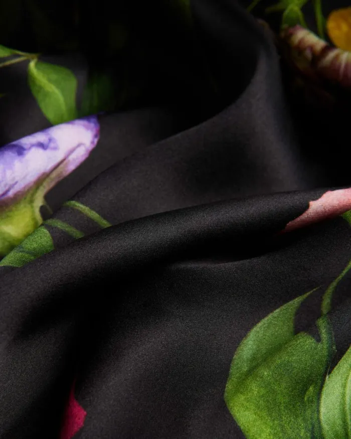 Floral Silk Scarf Black Women Ted Baker Scarves Floral Silk Scarf Black Women Ted Baker Scarves