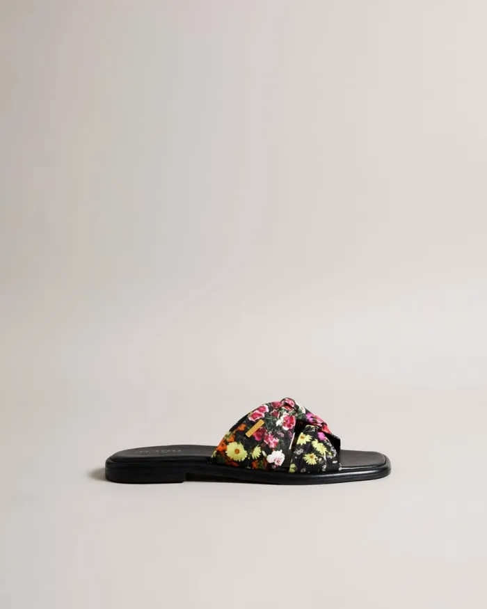 Floral Soft Knot Sandals Black Women Ted Baker Sandals and Sliders
