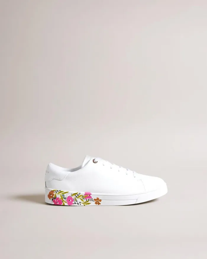 Floral Sole Leather Trainers White Women Ted Baker Sneakers Floral Sole Leather Trainers White Women Ted Baker Sneakers