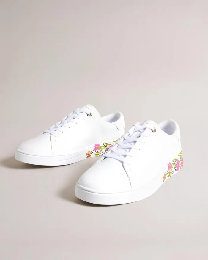 Floral Sole Leather Trainers White Women Ted Baker Sneakers Floral Sole Leather Trainers White Women Ted Baker Sneakers