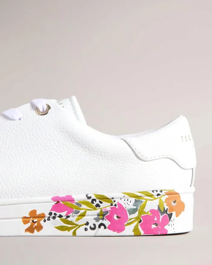 Floral Sole Leather Trainers White Women Ted Baker Sneakers Floral Sole Leather Trainers White Women Ted Baker Sneakers