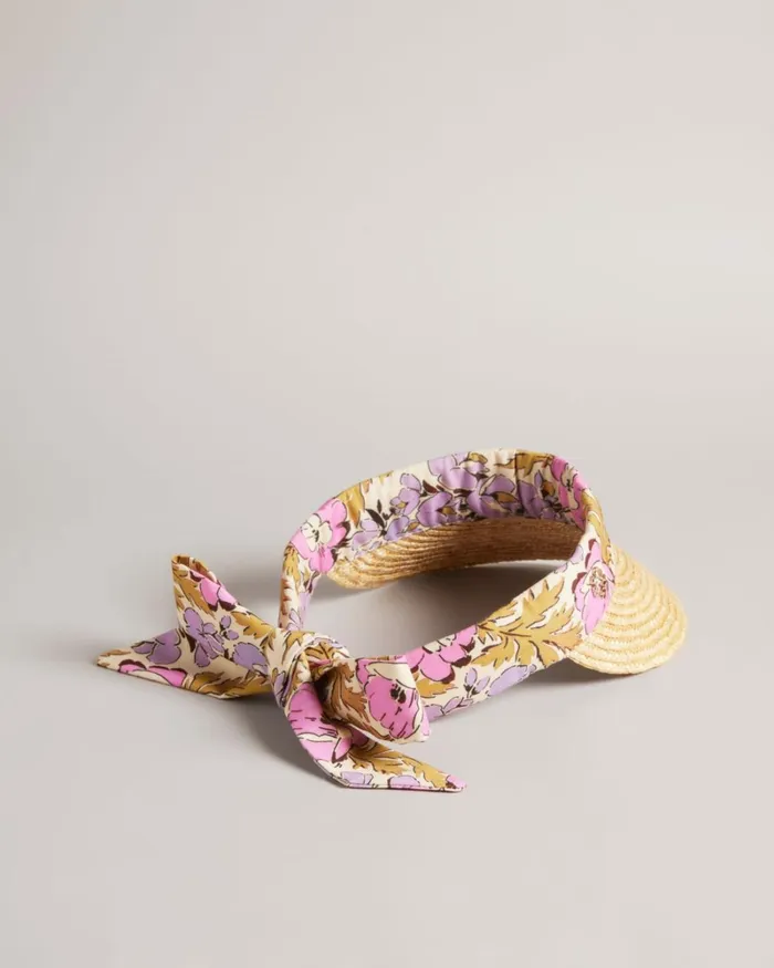 Floral Straw Visor Pink Women Ted Baker Hats