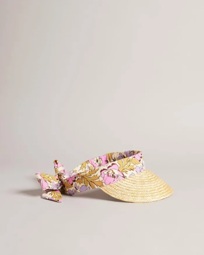 Floral Straw Visor Pink Women Ted Baker Hats Floral Straw Visor Pink Women Ted Baker Hats