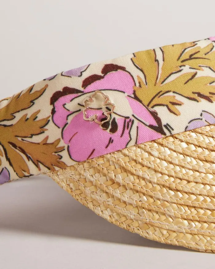 Floral Straw Visor Pink Women Ted Baker Hats Floral Straw Visor Pink Women Ted Baker Hats