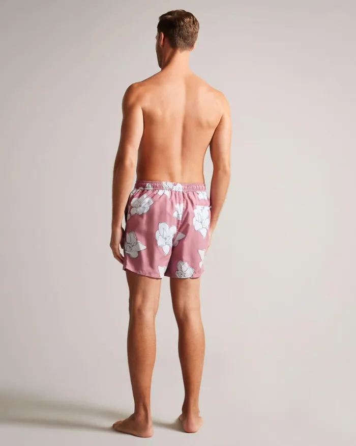 Floral Swim Shorts Medium Pink Men Ted Baker Clothing