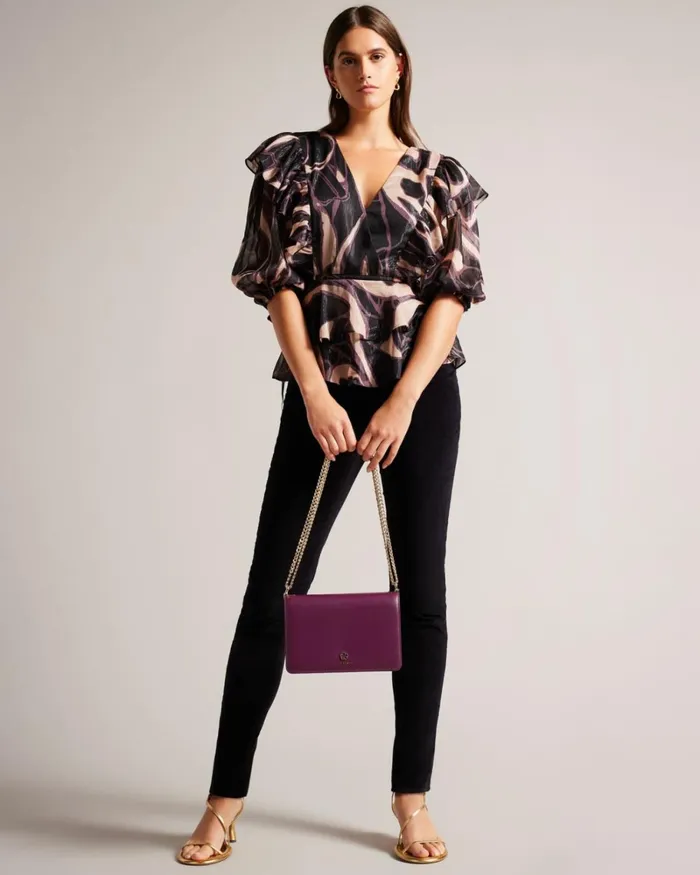 Flower Eyelet Cross Body Bag Oxblood Women Ted Baker Bags