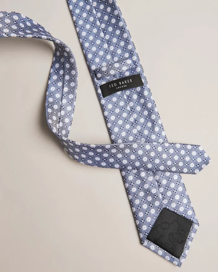 Flower Pattern Silk Tie Silver Men Ted Baker Ties and Bow Ties