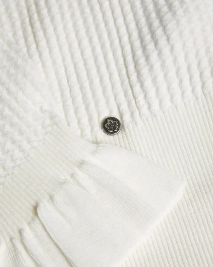 Frill Collar Polo Top White Women Ted Baker Clothing Frill Collar Polo Top White Women Ted Baker Clothing