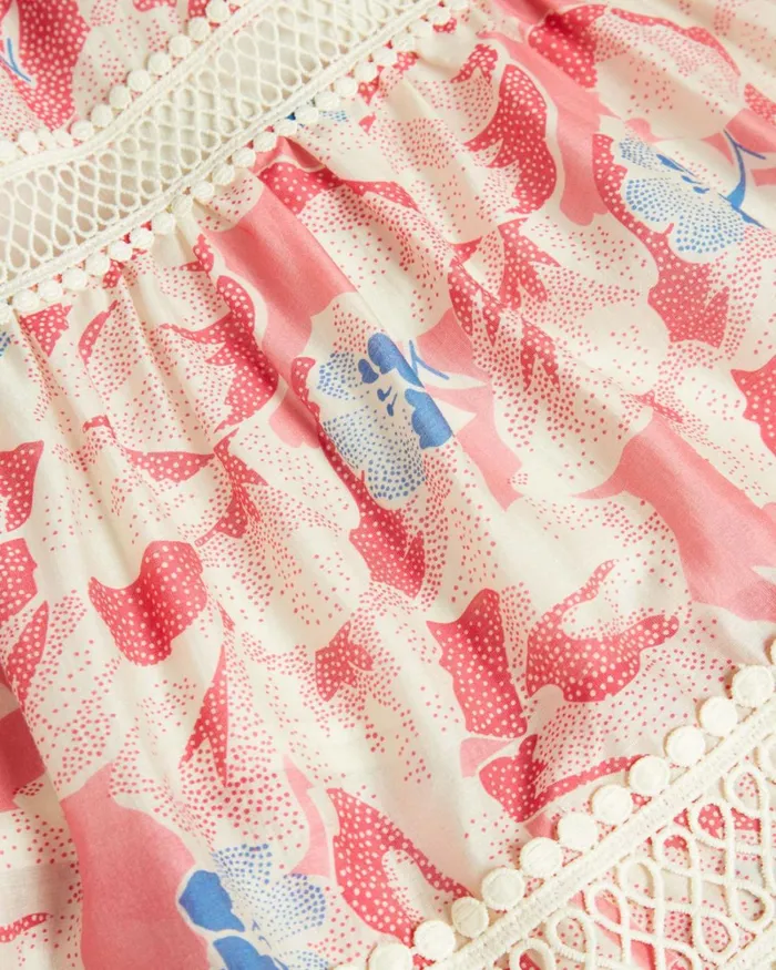 Full Mini Skirt With Lace Tape Medium Pink Women Ted Baker Skirts