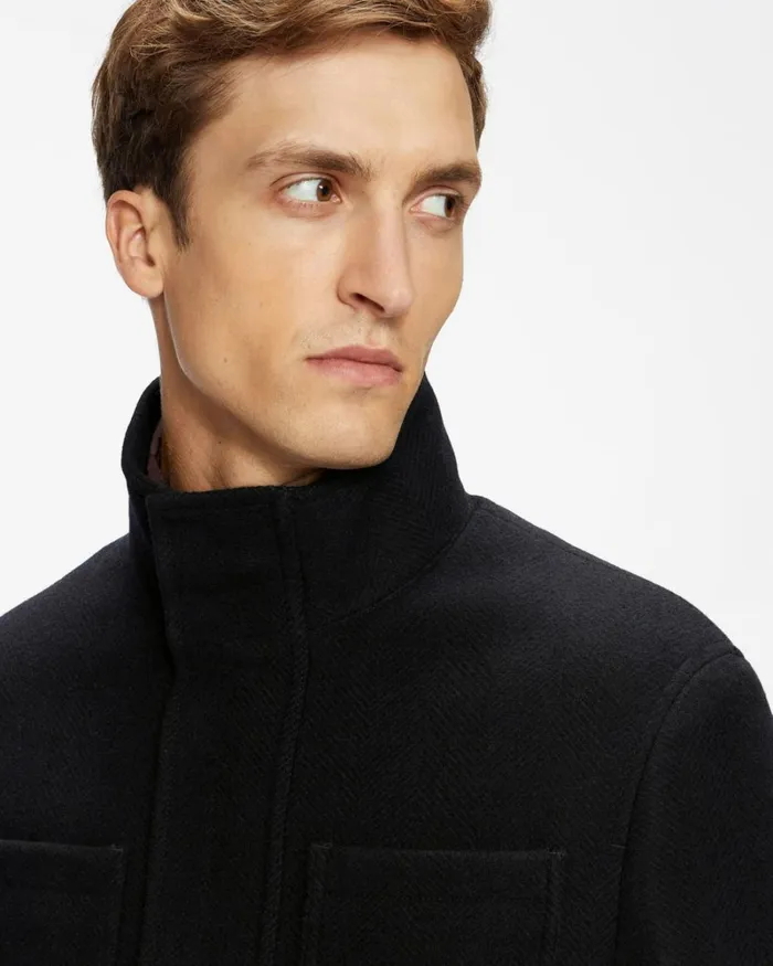 Funnel Neck Coat With Pockets Navy Men Ted Baker Coats and Jackets Funnel Neck Coat With Pockets Navy Men Ted Baker Coats and Jackets