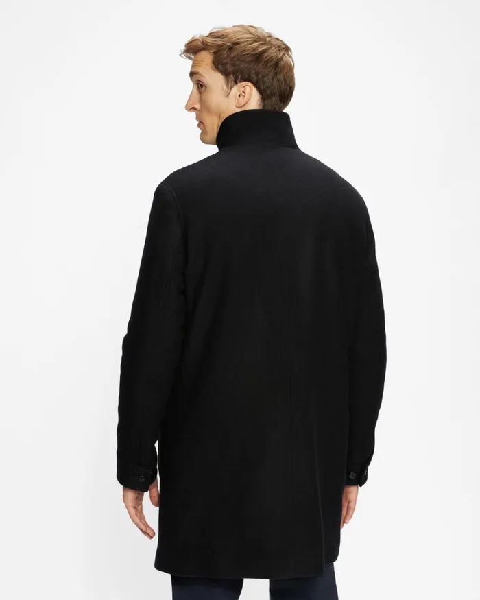 Funnel Neck Coat With Pockets Navy Men Ted Baker Coats and Jackets Funnel Neck Coat With Pockets Navy Men Ted Baker Coats and Jackets