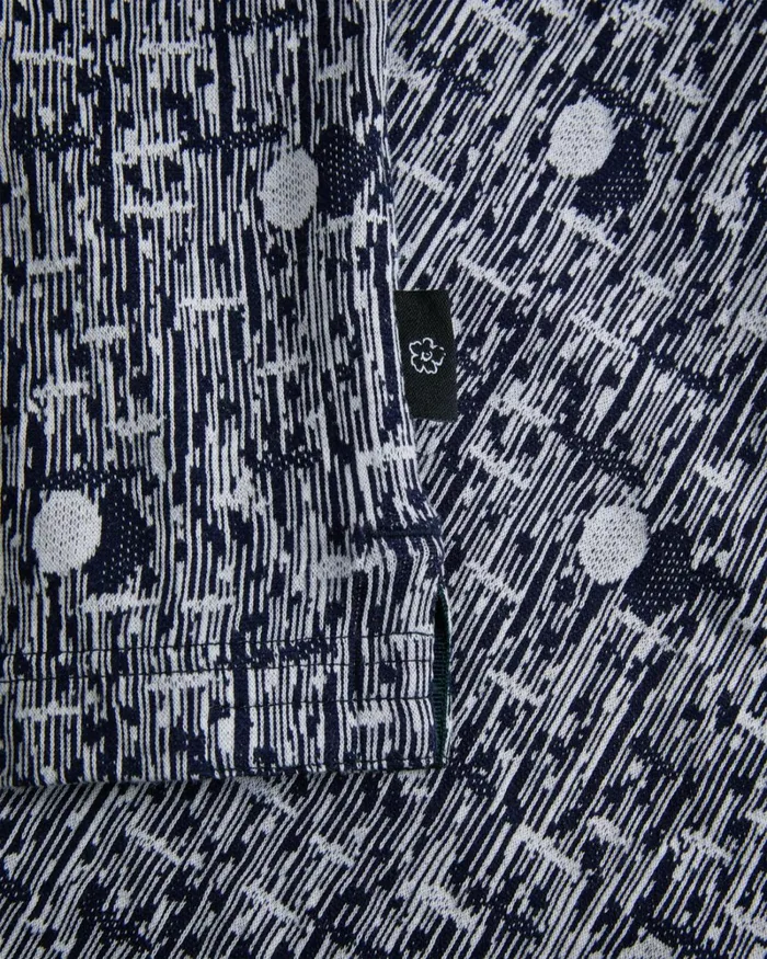 Geometric Knit Polo Shirt NavyBlue Men Ted Baker Clothing Geometric Knit Polo Shirt NavyBlue Men Ted Baker Clothing