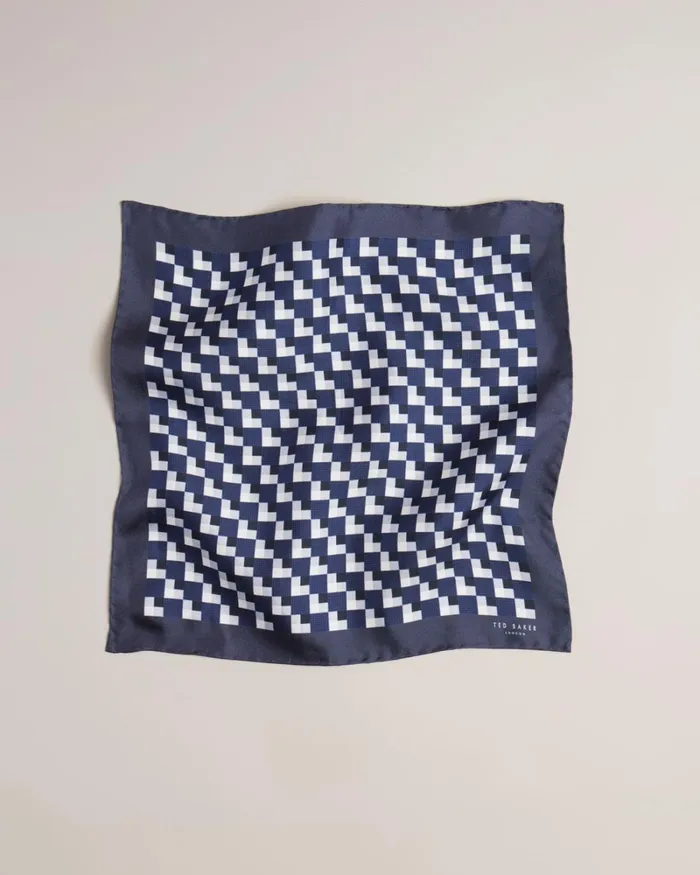 Geometric Print Silk Pocket Square Navy Men Ted Baker Ties and Bow Ties Geometric Print Silk Pocket Square Navy Men Ted Baker Ties and Bow Ties