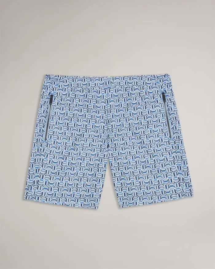 Geometric Swim Shorts Blue Men Ted Baker Clothing