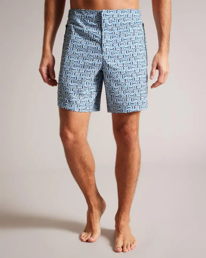 Geometric Swim Shorts Blue Men Ted Baker Clothing