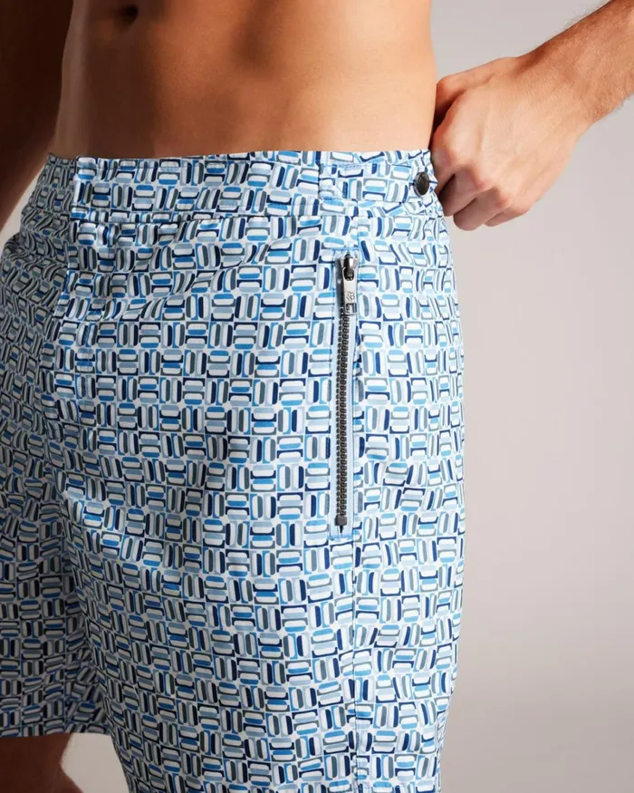 Geometric Swim Shorts Blue Men Ted Baker Clothing