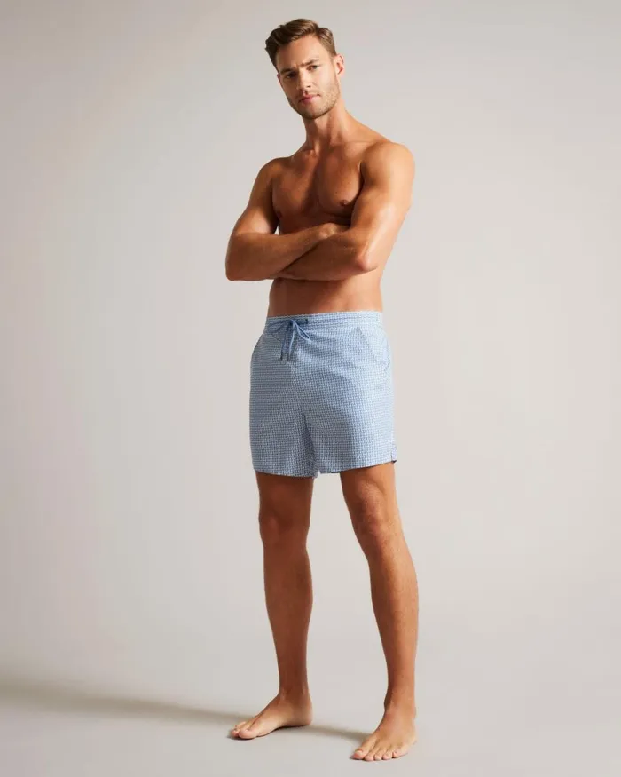Geometric Swim Shorts Dark Blue Men Ted Baker Clothing