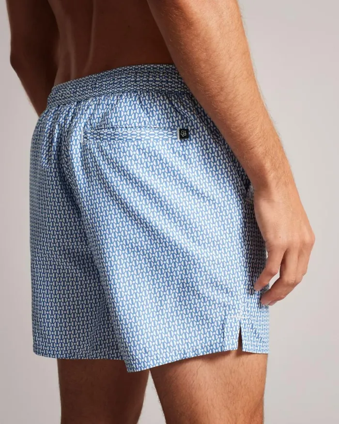 Geometric Swim Shorts Dark Blue Men Ted Baker Clothing