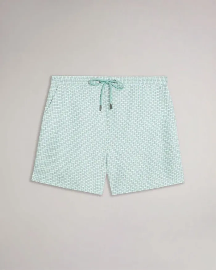 Geometric Swim Shorts Mint Men Ted Baker Clothing