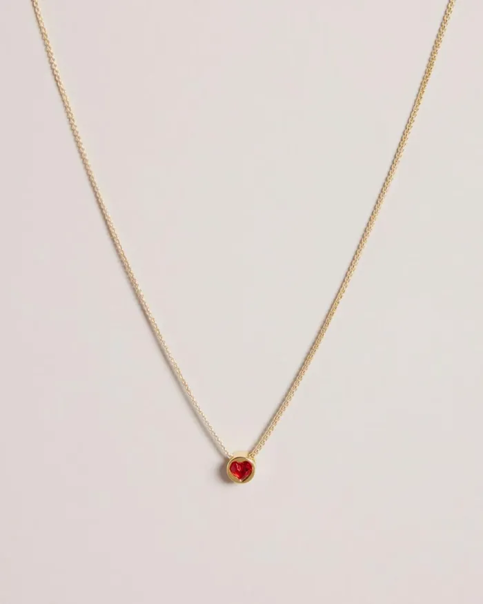 Glass Heart Pendant Necklace Red Women Ted Baker Jewelry Glass Heart Pendant Necklace Red Women Ted Baker Jewelry