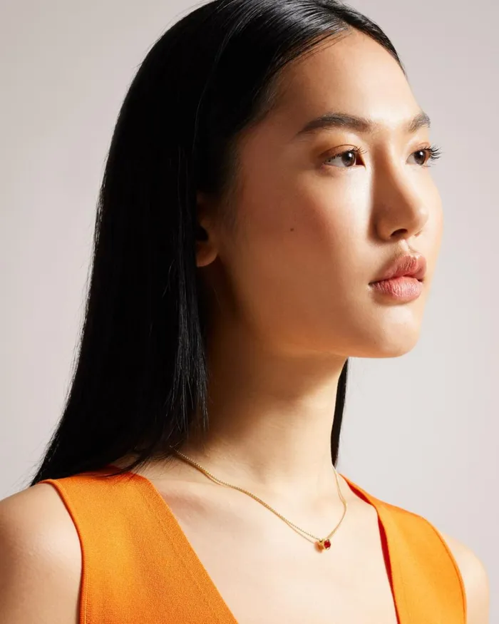 Glass Heart Pendant Necklace Red Women Ted Baker Jewelry Glass Heart Pendant Necklace Red Women Ted Baker Jewelry