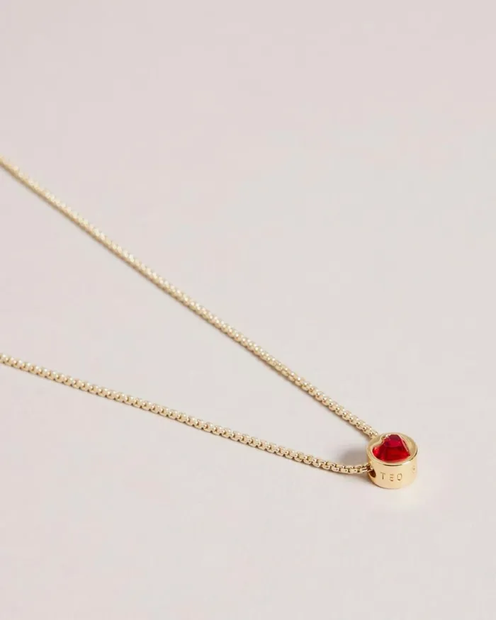 Glass Heart Pendant Necklace Red Women Ted Baker Jewelry Glass Heart Pendant Necklace Red Women Ted Baker Jewelry