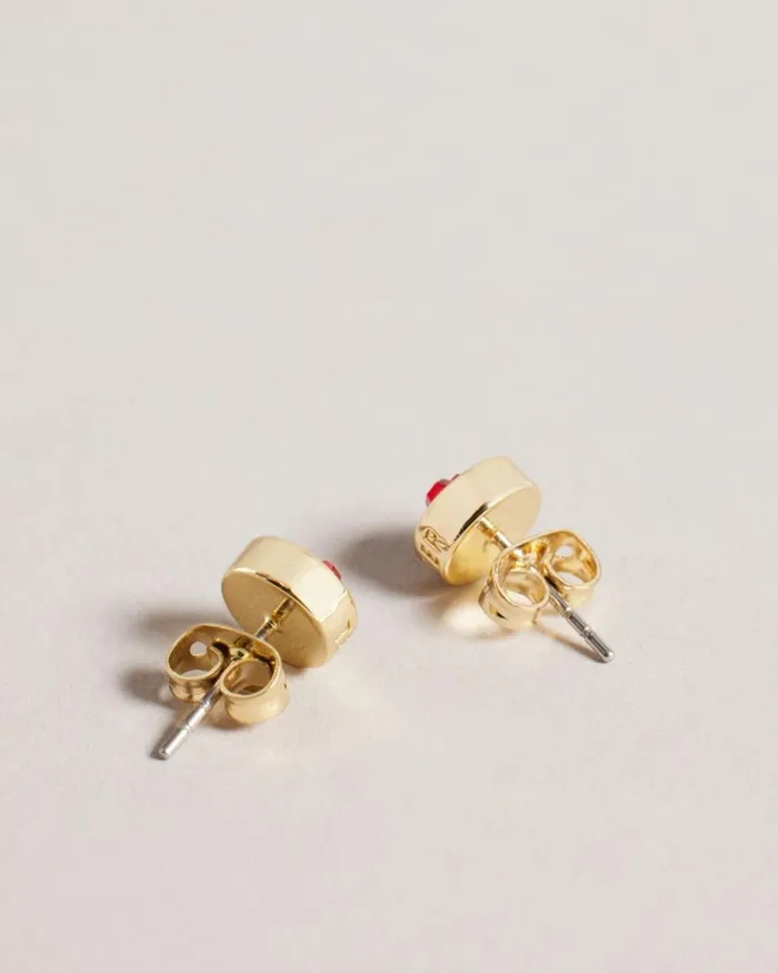 Glass Heart Stud Earrings Red Women Ted Baker Jewelry