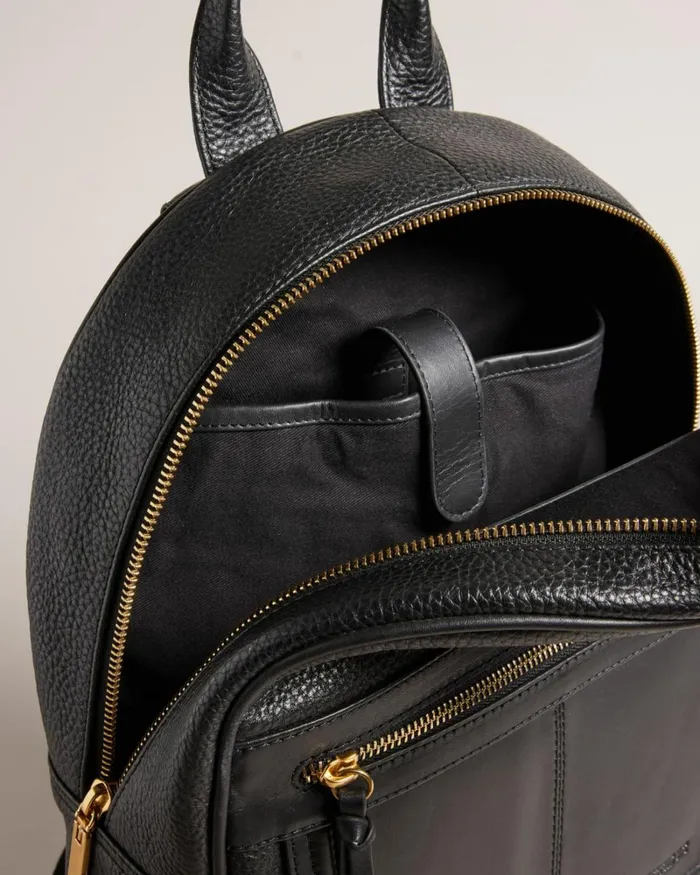 Glossy Leather Backpack Black Women Ted Baker Bags