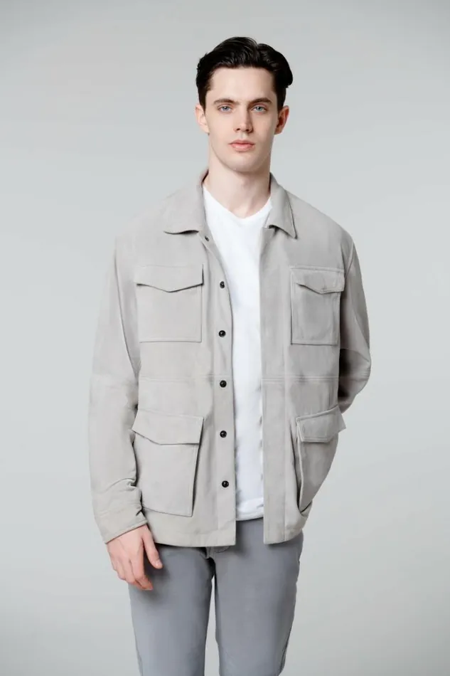 Grey Shacket Men Blank NYC Jackets
