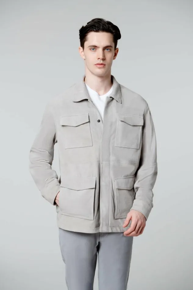 Grey Shacket Men Blank NYC Jackets