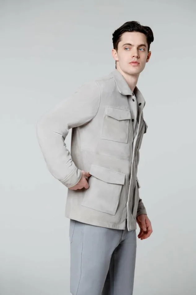Grey Shacket Men Blank NYC Jackets