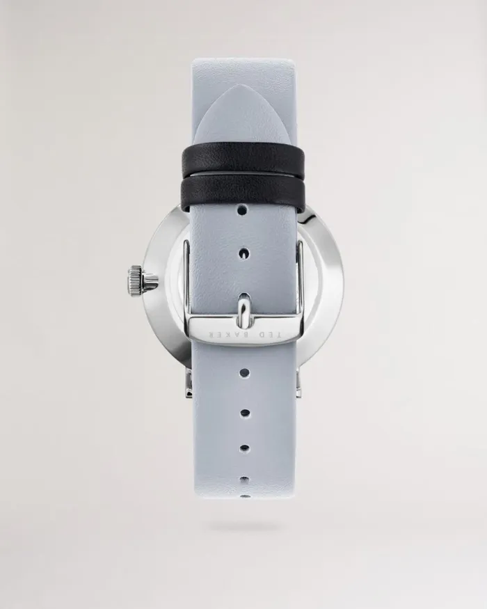 Grey Smooth Leather Strap Watch Gray Men Ted Baker Watches and Jewelry