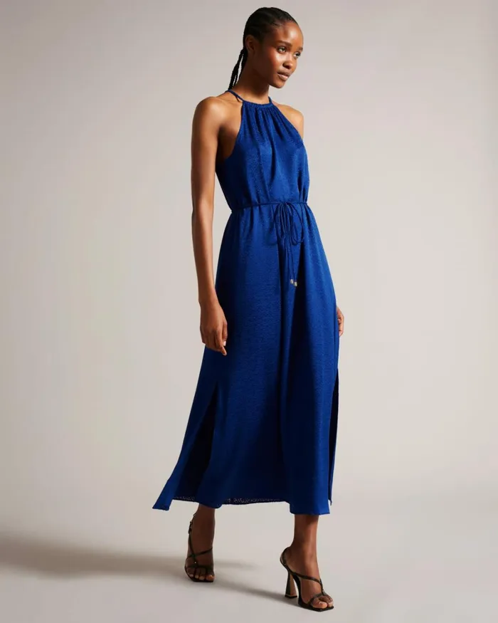 Halter Neck Midaxi Dress Cobalt Women Ted Baker Clothing Halter Neck Midaxi Dress Cobalt Women Ted Baker Clothing