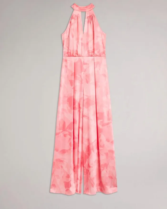 Halter Neck Wide Leg Jumpsuit Coral Women Ted Baker Dresses